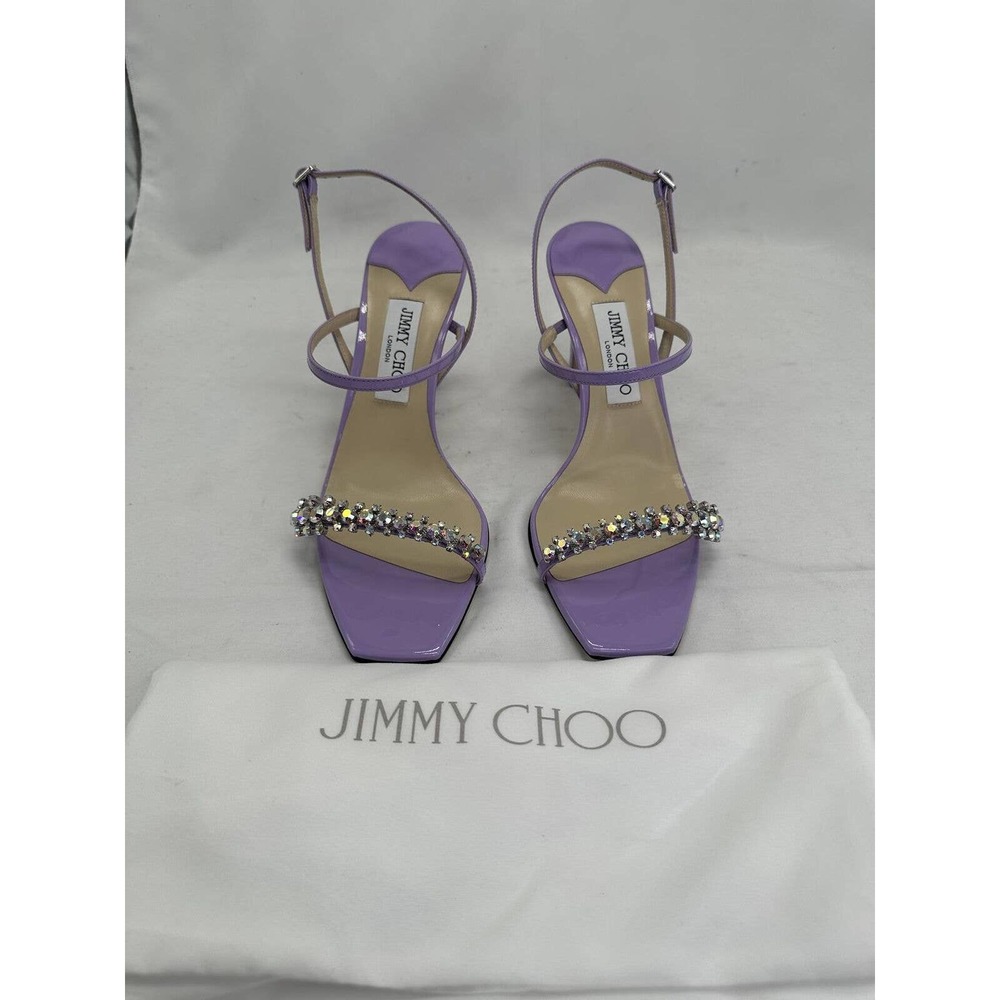 Jimmy Choo Lavender Crystal Strap Sandals - Picture 2 of 7